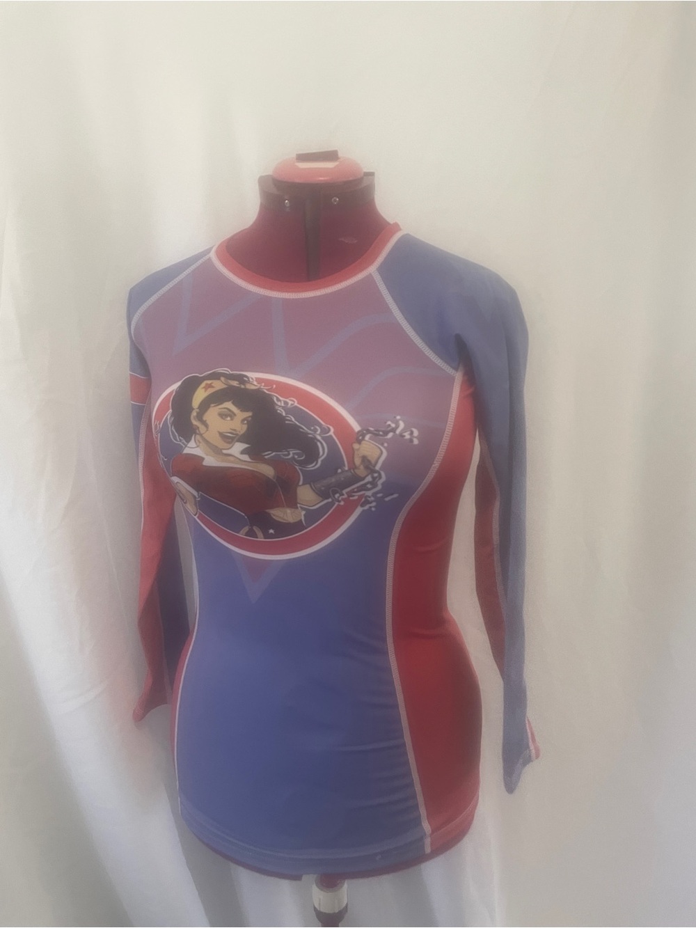 DC Comics Purple and Red Wonder Woman Graphic Women’s Long Sleeve Top